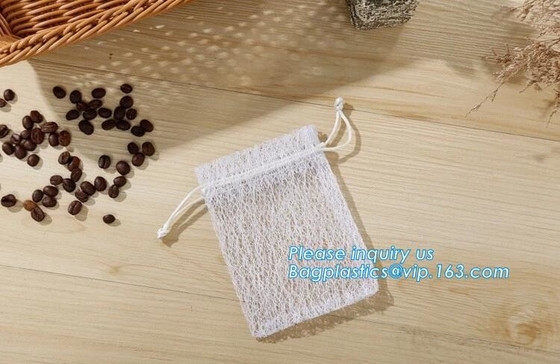 bolso de nylon para el almacenamiento seco de la fruta, bolsos de nylon de la malla, bagease del raschel del lazo de la malla del algodón blanco promocional de la fábrica de China