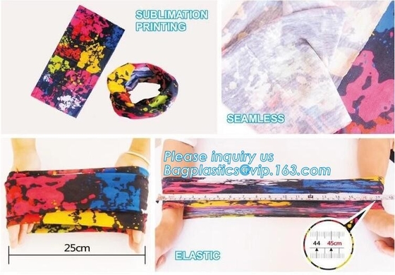 Productos promocionales multifuncionales al por mayor Logo Neck Warmer Bandana de encargo, Headwear de los Bandanas, microfibra 100% Polyes