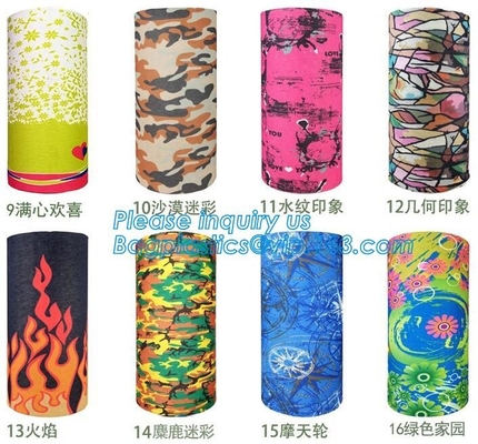 Pañuelo inconsútil multifuncional orgánico de encargo del tubo, productos promocionales Logo Neck Warmer Bandana de encargo, Bandanas Headw