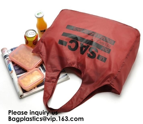 Artículo respetuoso del medio ambiente de nylon plegable Foldabl del bolso de compras del artículo del poliéster de la manija del bolsillo plegable respetuoso del medio ambiente de encargo del bolso