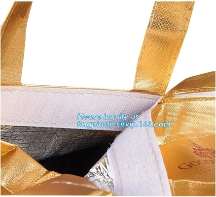 Los pp promocionales más nuevos laminaron los bolsos termales no tejidos del almuerzo, precio barato Tote Shopping Non Woven Bag, bagease, paquete