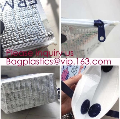 Bolso termal del bolso de aluminio del refrigerador, packa ajustable del bagplastics del bolso del refrigerador del almuerzo del aislamiento del estudiante del mensajero del paño de Oxford