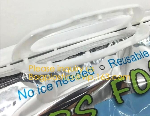 Bolso termal del aislamiento del almuerzo del refrigerador del congelador de aluminio de la comida cuadrada al aire libre del papel, bolso termal del bolso del refrigerador de la hoja para la fruta Choc