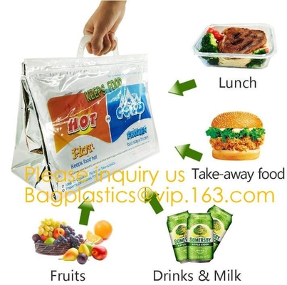 Bolso termal del aislamiento del almuerzo del refrigerador del congelador de aluminio de la comida cuadrada al aire libre del papel, bolso termal del bolso del refrigerador de la hoja para la fruta Choc