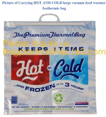bolsos termales plegables suaves grandes impermeables del papel de aluminio del bolso del refrigerador del ultramarinos del totalizador del almuerzo de la comida campestre de la entrega de la comida del bulto de encargo