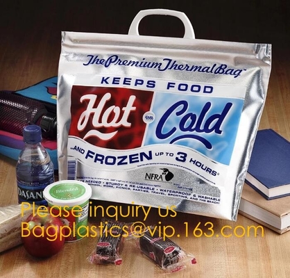 bolsos termales plegables suaves grandes impermeables del papel de aluminio del bolso del refrigerador del ultramarinos del totalizador del almuerzo de la comida campestre de la entrega de la comida del bulto de encargo