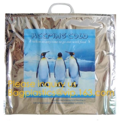 bolsos termales plegables suaves grandes impermeables del papel de aluminio del bolso del refrigerador del ultramarinos del totalizador del almuerzo de la comida campestre de la entrega de la comida del bulto de encargo
