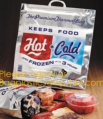 bolsos termales plegables suaves grandes impermeables del papel de aluminio del bolso del refrigerador del ultramarinos del totalizador del almuerzo de la comida campestre de la entrega de la comida del bulto de encargo