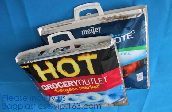 bolsos termales plegables suaves grandes impermeables del papel de aluminio del bolso del refrigerador del ultramarinos del totalizador del almuerzo de la comida campestre de la entrega de la comida del bulto de encargo
