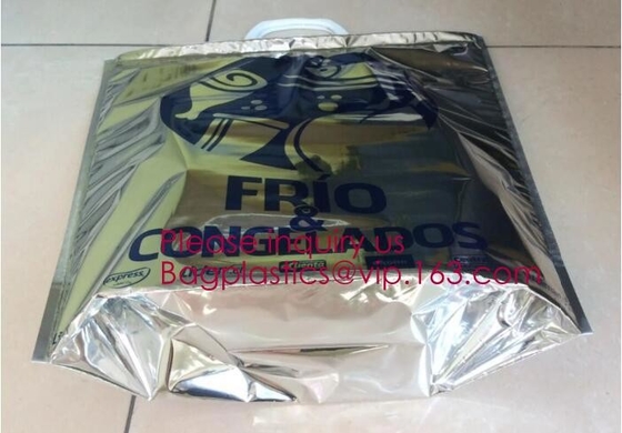 Bagplastics aislado fresco del bagease del bolso de las compras de la caja del cierre en la parte superior del refrigerador del bolso termal de aluminio no tejido reutilizable del bolso
