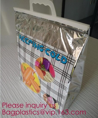 Bolso termal para la entrega de la comida congelada del chocolate de la fruta, bolso 4inches, 6inches, 8inches, 10inch del bolso del refrigerador del papel de aluminio del refrigerador
