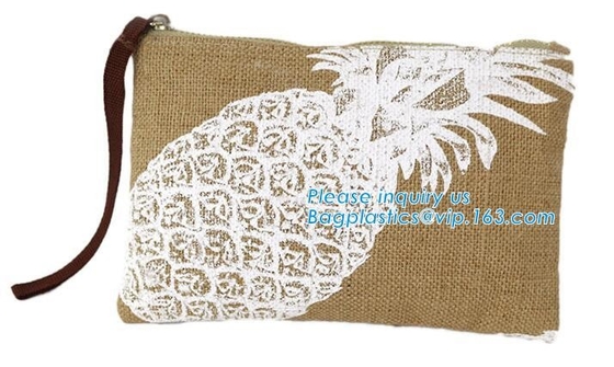 Las bolsas de asas al por mayor del yute con las manijas de cuero, la bolsa de asas natural reutilizable para hacer compras, yute impreso b que hace compras del yute del color