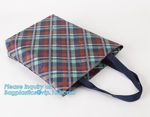 Las ventas al por mayor forman el bolso no tejido blanco vendedor superior del totalizador, bolsa impermeable de la cremallera de la tela de lana basta que dobla el bolso no tejido, bagease,