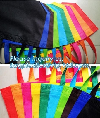bolso no tejido al por mayor de la moda los 38*42*10cm 80gsm el 100% pp con la manija, el escudete y la parte inferior, Logo Printed de encargo promocional