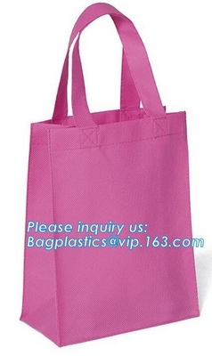 La buena bolsa de asas laminada bolso no tejida del bolso de compras de la bebida de la calidad, tela plegable de encargo al por mayor lleva el bolso, b no tejido