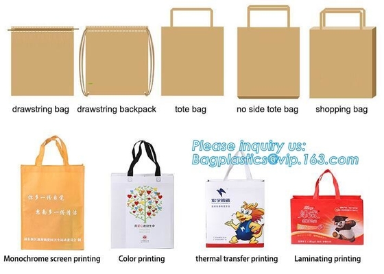 bolso de lazo, mochila, la bolsa de asas, bolso de compras, impresión monocromática de la pantalla, impresión en color, transferencia termal, laminat
