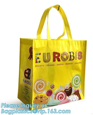 Las compras promocionales ambientales empaquetan el regalo Tote Non Woven Bag, de Eco bolso no tejido ultrasónico cortado con tintas sellado caliente de la manija