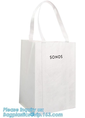 bolso no tejido ultrasónico con la impresión de CMYK y laminado con las manijas, bolso no tejido promocional barato de la aduana, bagease pac