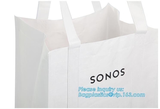 bolso no tejido ultrasónico con la impresión de CMYK y laminado con las manijas, bolso no tejido promocional barato de la aduana, bagease pac