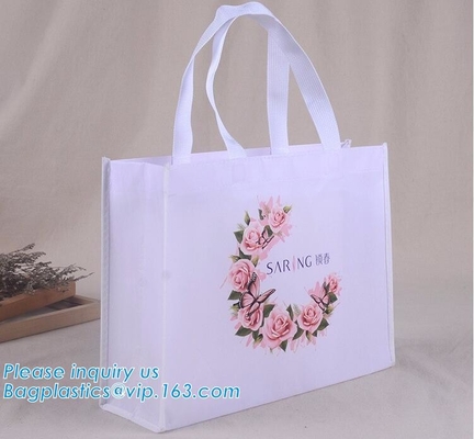 Bolso tejido Tote Plastic Gift Shopping Non promocional para las mujeres, sho especial no tejido laminado de la venta caliente del supermercado del bolso