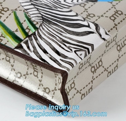Bolsos más frescos no tejidos reutilizables de la preservación del calor de Guangzhou del bolso del precio de fábrica, bolso no tejido gris del sacador con la parte inferior, punc