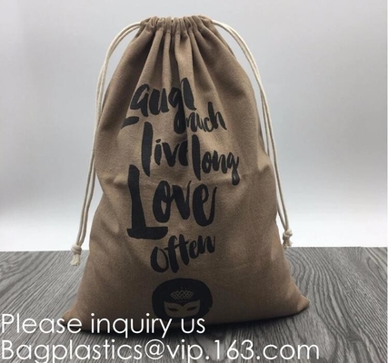 Bolso de la bolsita del bolso de la muselina de los bolsos de lazo del algodón para los artes caseros de las fuentes del banquete de boda, caramelos, grano de café, hoja de té, sma