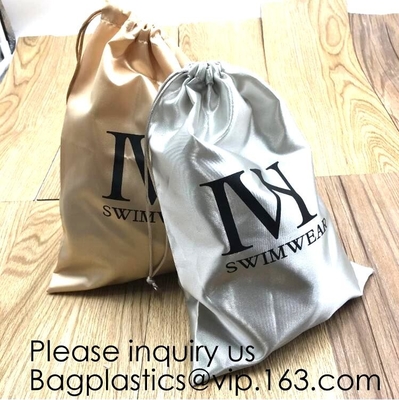 El regalo del satén empaqueta el bolso del regalo de la Navidad de la fiesta de bienvenida al bebé de los bolsos de lazo del favor de la boda, modificó a Logo Thick Gold Satin Hair para requisitos particulares Exten