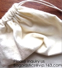 Bolso de lazo cepillado blanco de la tela cruzada de algodón para empaquetar, la bolsa anti polvo de la franela de algodón, bolso de empaquetado blanco puro de la franela de algodón