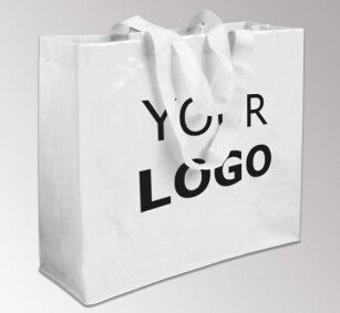 El logotipo promocional imprimió los bolsos de encargo que hacían compras tejidos los pp negros reutilizables baratos, bolso tejido PP laminó las compras no tejidas B