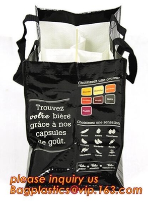 Bolso que hace compras tejido tela reciclable de impresión de encargo blanco y negro calificado de los PP, polyprolylene tejido sa de la tela de materia textil