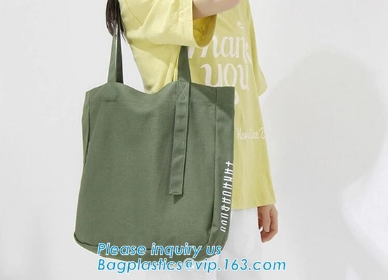 Las bolsas de asas modificadas para requisitos particulares promocionales de las compras de la lona de 12 onzas con el logotipo impreso, la bolsa de asas reutilizable de la lona de algodón 12oz con la cremallera