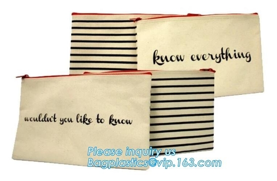 Venta al por mayor cosmética profesional de la bolsa de la cremallera de la lona del bolso, bolso del maquillaje de la etiqueta privada, bolso de la lona con bagplastics de la cremallera