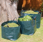 El jardín biodegradable del colector verde inferior de la hoja del cuadrado empaqueta los sacos de la basura del jardín de la tela TEJIDA de los PP con las manijas