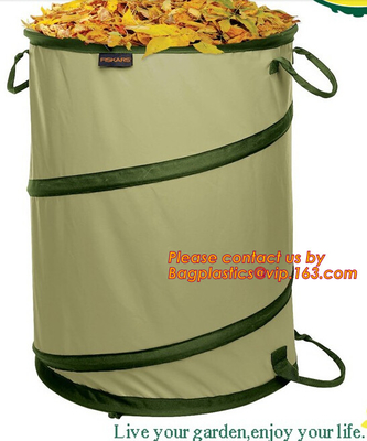 Estallido que acampa al aire libre de la basura de los desperdicios de la hierba del saco de la prenda impermeable del bolso inútil de la hoja encima del bolso que cultiva un huerto del envase plegable del bolso