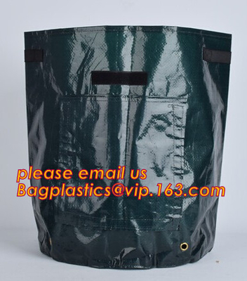 10 galones 5-Pack 7 crecen los potes de la tela de la aireación de los bolsos con los bolsos crecientes de la planta del fieltro de la manija, granja casera grande durable portátil Fel