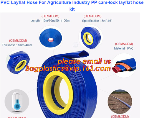 Las colocaciones de manguera planas de la endecha de la irrigación del agua descargan la manguera Pin Lug Fittings Construction de aluminio, agricultura, irrigación