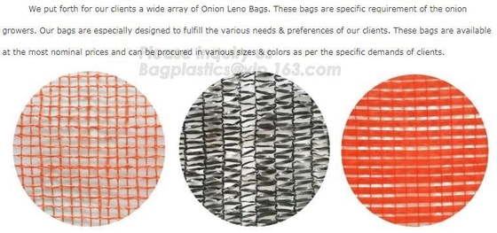 los 45*75cm Rusia anaranjada PE hicieron punto los bolsos que embalaban del raschel de la malla plástica de la gasa de vuelta para el taxi del ajo de la cebolla de la legumbre de fruta de la agricultura
