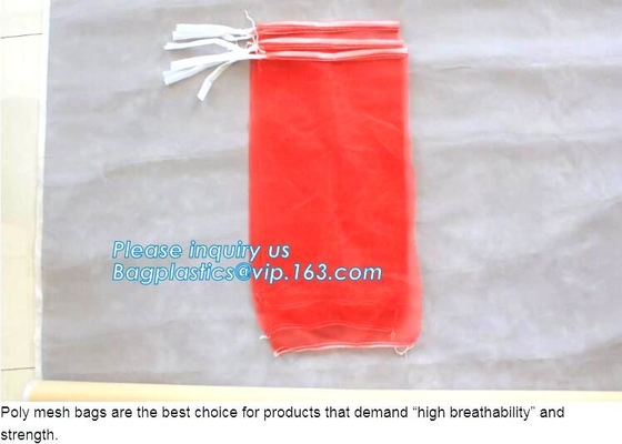 Barato PP/PE hizo punto el tamaño modificado para requisitos particulares los bolsos del color del raschel que embalaba de la malla plástica de la gasa de vuelta para la legumbre de fruta de la agricultura, bageas