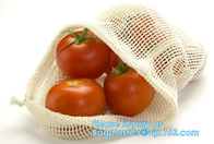 El bolso orgánico reciclado de la malla del algodón del bolso reutilizable de la producción de la fruta de las compras, el 100% certificó la malla reutilizable del algodón orgánico