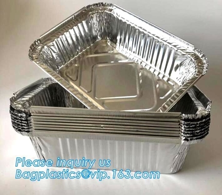 Envases impermeables de la torta del papel de aluminio de la comida de la comida del precio bajo del fabricante, disponibles ir comida de aislamiento C del papel de aluminio