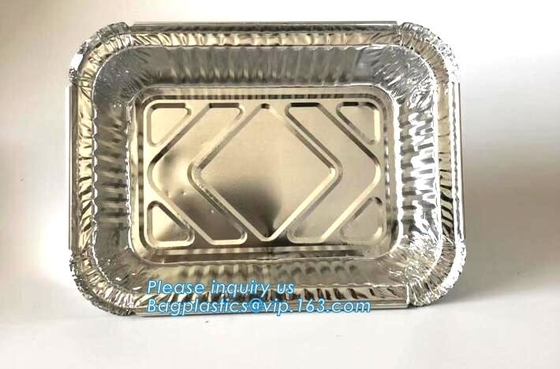Envases impermeables de la torta del papel de aluminio de la comida de la comida del precio bajo del fabricante, disponibles ir comida de aislamiento C del papel de aluminio