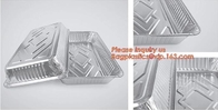 Envase para llevar rectangular con la tapa del papel, envase del papel de aluminio del uso de la cocina, containe de la hoja de plata del almacenamiento de la comida 700ml