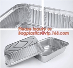 Cacerolas de aluminio con los envases de comida disponibles de las cubiertas grandes para cocer, cocinando, calentando, almacenando, comida que prepara