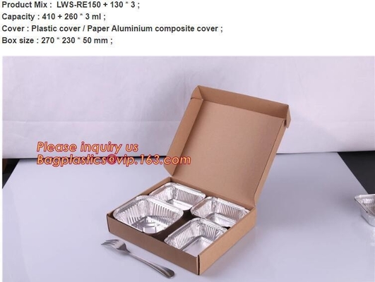 Los envases lacrables del papel de aluminio de la línea aérea con las cacerolas de aluminio de las tapas sacan a envases 1 libra Tin Pans - comida disponible