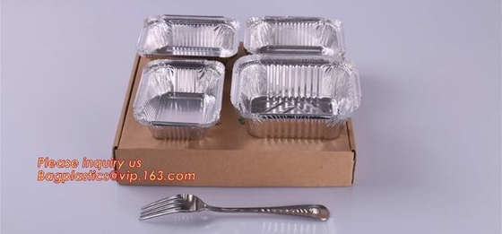 Los envases lacrables del papel de aluminio de la línea aérea con las cacerolas de aluminio de las tapas sacan a envases 1 libra Tin Pans - comida disponible