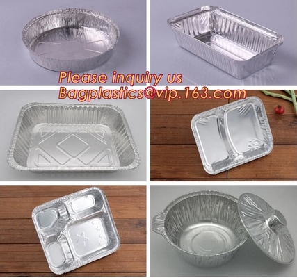 Los envases lacrables del papel de aluminio de la línea aérea con las cacerolas de aluminio de las tapas sacan a envases 1 libra Tin Pans - comida disponible