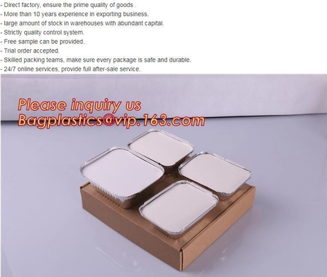 Envase de comida rectangular del papel de aluminio, entrega de los alimentos de preparación rápida de las líneas aéreas, recalentando, el cocer, asando, preparación de la comida, Togo