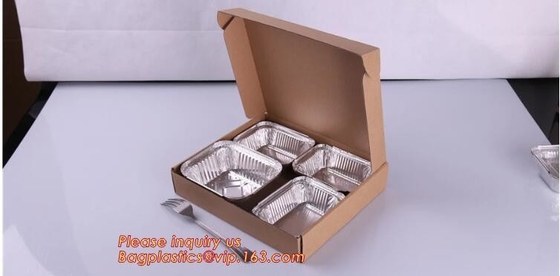 Envase de comida rectangular del papel de aluminio, entrega de los alimentos de preparación rápida de las líneas aéreas, recalentando, el cocer, asando, preparación de la comida, Togo