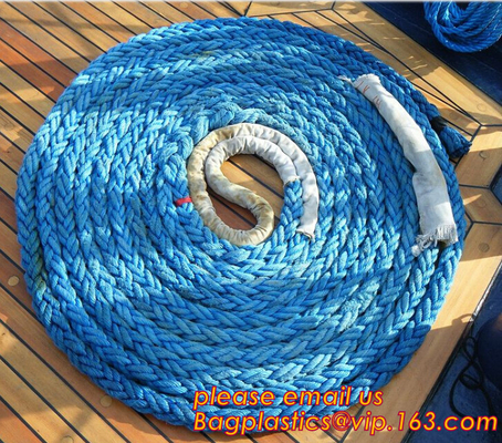cuerda de la guindaleza del amarre del poliéster, barato y calidad cuerda marina del polipropileno de 3 pulgadas, cuerda del polipropileno, cuerda de PET+PP
