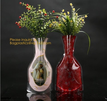 Vinilo plástico disponible para la boda, florero del plegamiento de pie del florero de pie plástico transparente ancho de vinilo